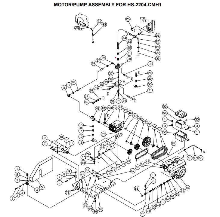 MITM HS-2204-CMH1 Hot water pressure washer parts